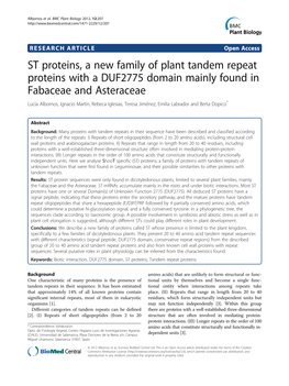 ST Proteins, a New Family of Plant Tandem Repeat