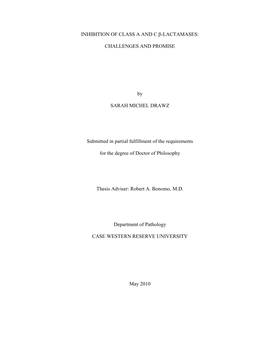 Inhibition of Class a and C Β-Lactamases