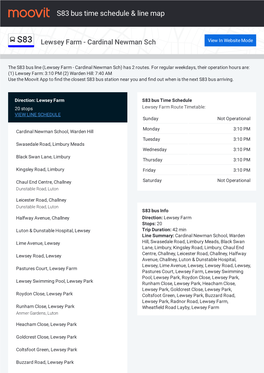 S83 Bus Time Schedule & Line Route