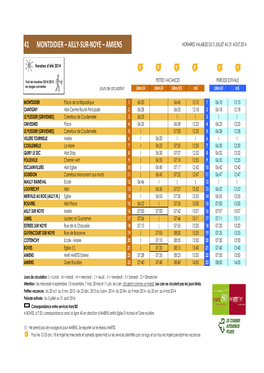 Ailly-Sur-Noye – Amiens Horaires Valables Du 5 Juillet Au 31 Aout 2014