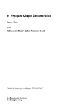 9. Hypogene Gangue Characteristics