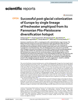 Successful Post-Glacial Colonization of Europe by Single Lineage Of