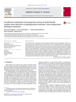 An Effective Method for Increasing the Activity of Nickel Boride Catalyst