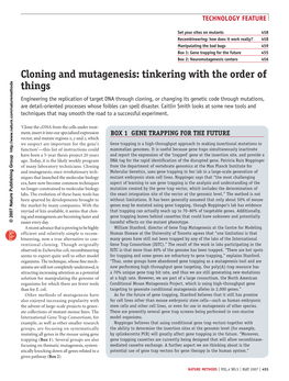 Cloning and Mutagenesis: Tinkering with the Order of Things