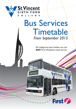Bus Services Timetable from September 2015
