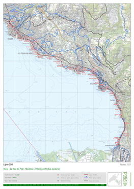 Ligne 290 Réseau 2021 Vevey - La Tour-De-Peilz - Montreux - Villeneuve VD (Bus Nocturne)