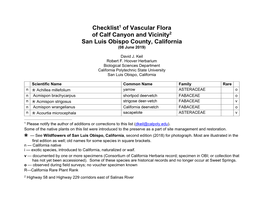 Calf Canyon Checklist-08Jun19