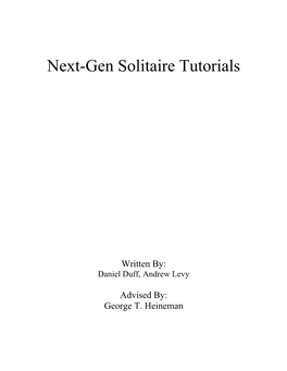 Next-Gen Solitaire Tutorials