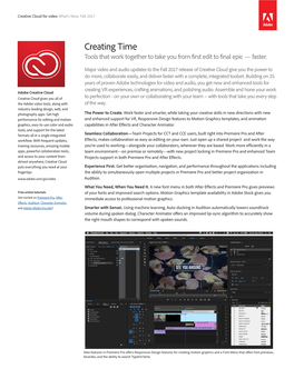 Fall 2017 What's New in Adobe Creative Cloud for Video