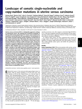 Landscape of Somatic Single-Nucleotide and Copy-Number Mutations in Uterine Serous Carcinoma