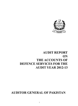 Audit Report on the Accounts of Defence Services for The