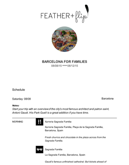 Barcelona for Families 08/08/15 — 08/12/15