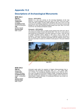 Appendix 13.2 Descriptions of Archaeological Monuments