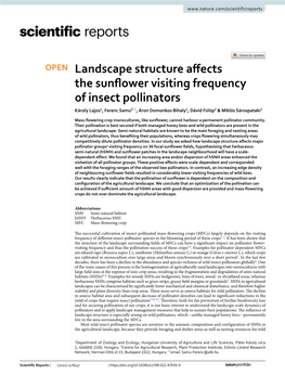 Landscape Structure Affects the Sunflower Visiting Frequency Of