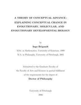 A Theory of Conceptual Advance