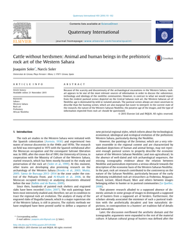 Animal and Human Beings in the Prehistoric Rock Art of the Western Sahara