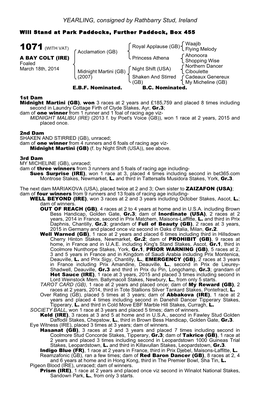 October Yearling Sale Book 1