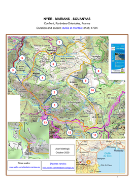 NYER - MARIANS - SOUANYAS Conflent, Pyrénées-Orientales, France Duration and Ascent; Durée Et Montée: 3H45; 470M