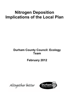Nitrogen Deposition Implications of the Local Plan
