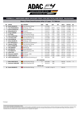 FORMULA 1 MERCEDES-BENZ GROSSER PREIS VON DEUTSCHLAND 2019 - Hockenheim