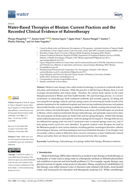 Water-Based Therapies of Bhutan: Current Practices and the Recorded Clinical Evidence of Balneotherapy