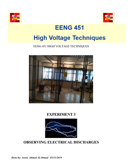 Experiment 3 Observing Electrical Discharges