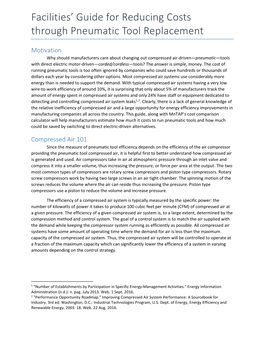 Facilities' Guide for Reducing Costs Through Pneumatic Tool Replacement