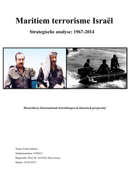Maritiem Terrorisme Israël Strategische Analyse: 1967-2014
