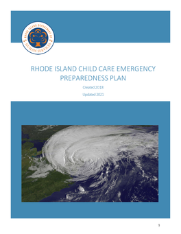 CHILD CARE EMERGENCY PREPAREDNESS PLAN Created 2018 Updated 2021