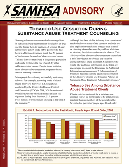 Tobacco Use Cessation During Substance Abuse Treatment Counseling