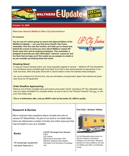 Walthers E-Update Newsletterâ„¢