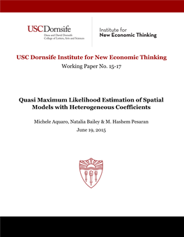 USC Dornsife Institute for New Economic Thinking Quasi Maximum