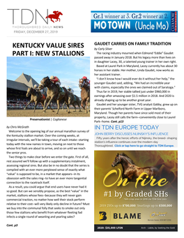 Kentucky Value Sires Part I: New Stallions