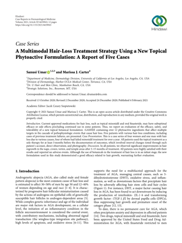 Case Series a Multimodal Hair-Loss Treatment Strategy Using a New Topical Phytoactive Formulation: a Report of Five Cases