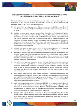 1/4 Special Declaration of the Community of Latin