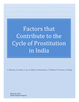 Factors That Contribute to the Cycle of Prostitution in India