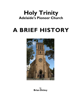 Holy Trinity Adelaide’S Pioneer Church