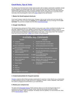 Gmail Hacks, Tips & Tricks