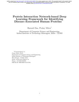 Protein Interaction Network-Based Deep Learning Framework for Identifying Disease-Associated Human Proteins