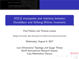 Monopoles and Relations Between Donaldson and Seiberg-Witten Invariants