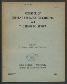 Register of the Horn of Africa