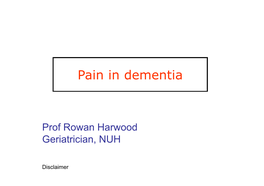 Pain in Dementia