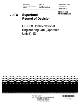 EPA Superfund Record of Decision, Idaho