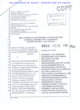 Case 2:10-Cv-04528-PA -RZ Document 1 Filed 06/18/10 Page 1 of 43 Page ID #:1 Case 2:10-Cv-04528-PA -RZ Document 1 Filed 06/18/10 Page 2 of 43 Page ID #:2