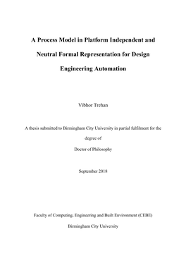 A Process Model in Platform Independent and Neutral Formal