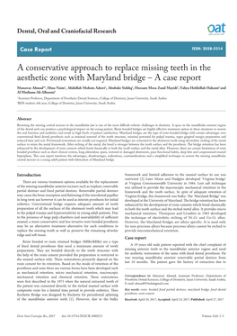 A Conservative Approach to Replace Missing Teeth in the Aesthetic Zone