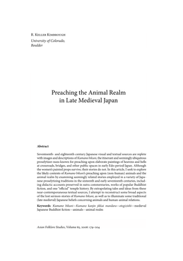 Preaching the Animal Realm in Late Medieval Japan