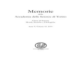 Memorie Della Accademia Delle Scienze Di Torino