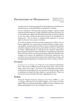 Foundations of Mathemati S