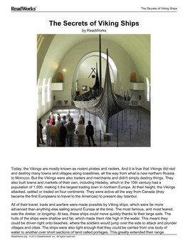 The Secrets of Viking Ships